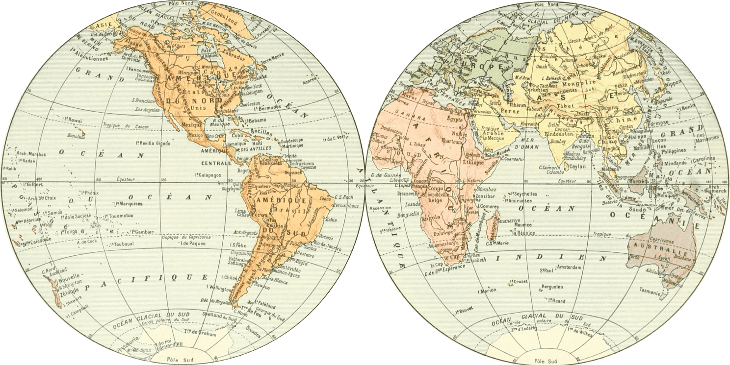Illustrated world map